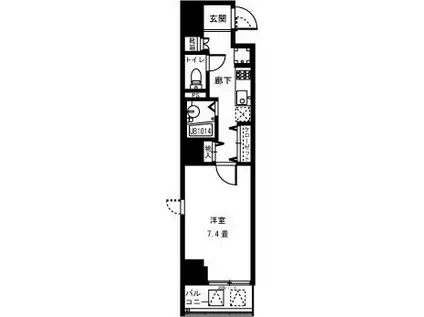 ヴァンサンクプリュ(1K/5階)の間取り写真