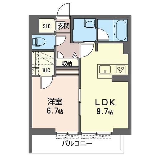 フェリシード湘南(1LDK/1階)の間取り写真
