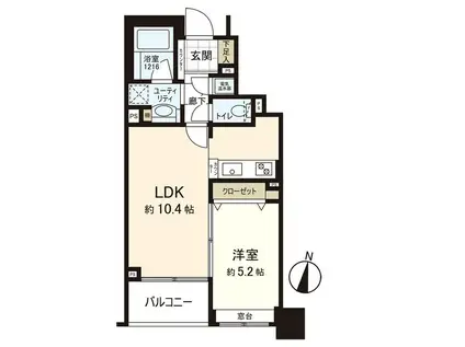 アルファタワー札幌ステーションフロント(1LDK/6階)の間取り写真