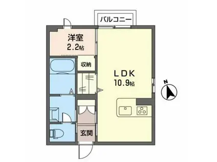 ラ・グリナージュ(1LDK/2階)の間取り写真