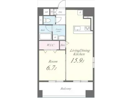 シュトランドコルブ(1LDK/8階)の間取り写真