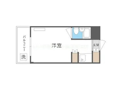 江坂第2平和マンション(ワンルーム/2階)の間取り写真