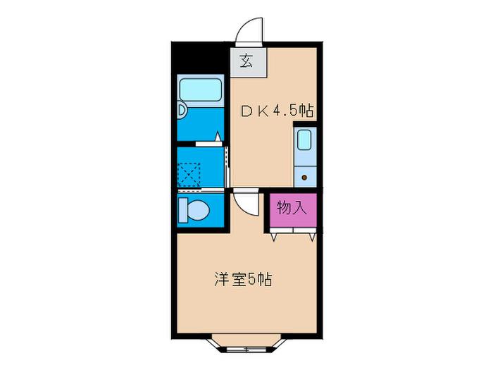 さつきビル(1DK/4階)の間取り写真