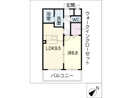 サングレイス(1LDK/1階)の間取り写真