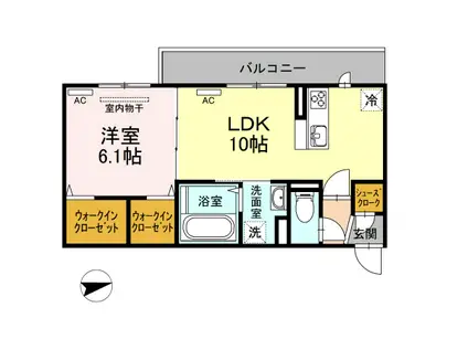 アークフルージュ(1LDK/2階)の間取り写真