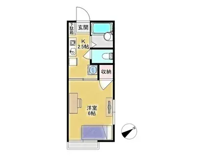 シャトレ―(1K/2階)の間取り写真