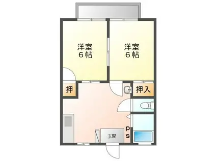 サンビレッジ・A(2DK/1階)の間取り写真