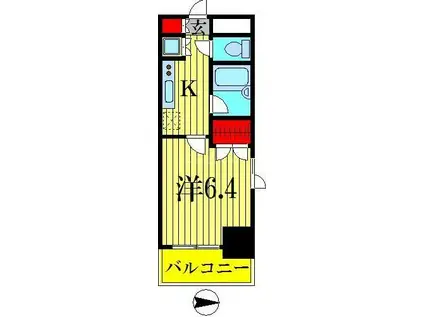 ステーションフロント両国(1K/3階)の間取り写真