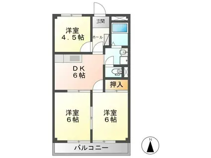 IVY HONGO(3DK/1階)の間取り写真