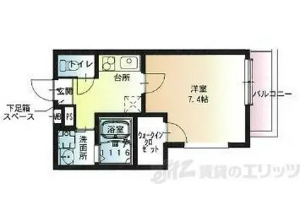 フジパレス小松サウス(1K/2階)の間取り写真