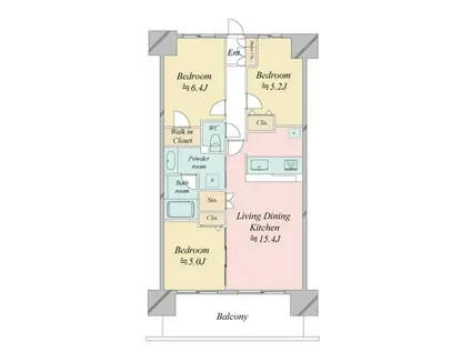 レジディア南千住(3LDK/3階)の間取り写真
