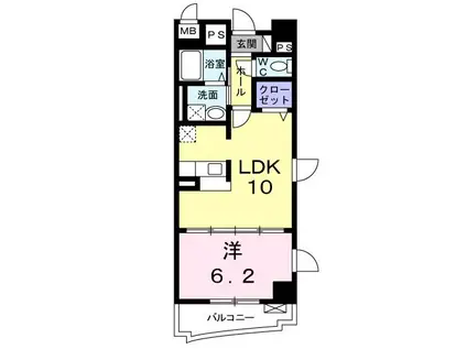 ラ・ヴァンベール(1LDK/2階)の間取り写真