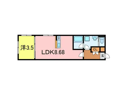 ARVIA知立(1LDK/3階)の間取り写真