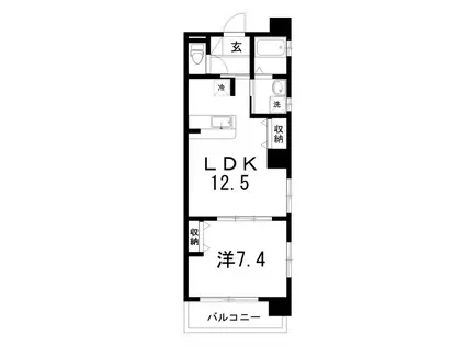 グランヴィエ(1LDK/7階)の間取り写真