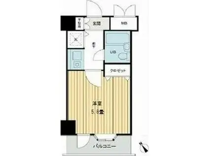 グラチアトルリ(1K/6階)の間取り写真