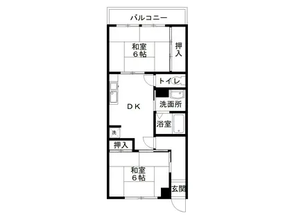 ツイン88(2DK/3階)の間取り写真