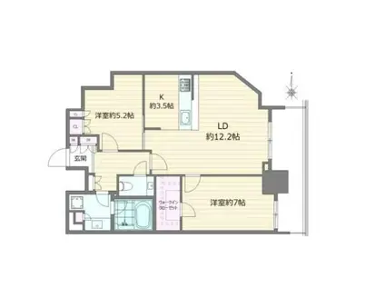 パークハウス清澄白河タワー(2LDK/28階)の間取り写真