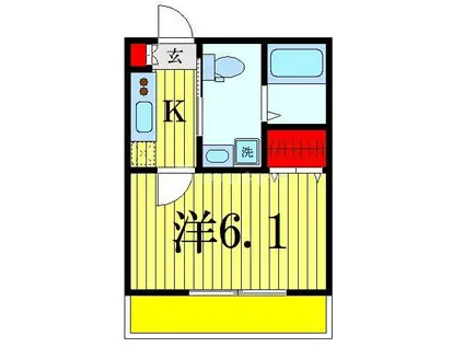 天成1番館(1K/3階)の間取り写真