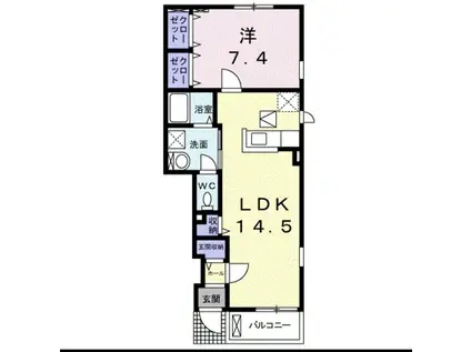 リッツジュンII(1LDK/1階)の間取り写真