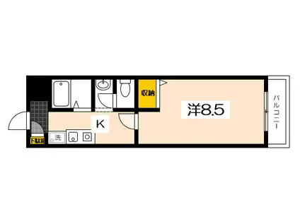 第1北木ビル(1K/4階)の間取り写真