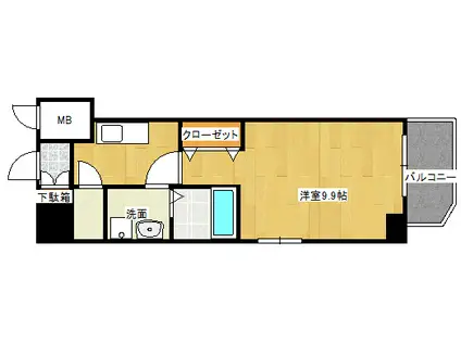 BONHEUR平和大通(1K/11階)の間取り写真