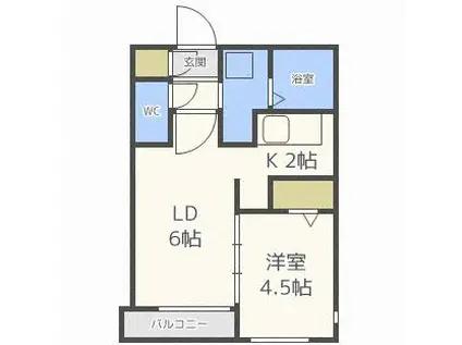 NORTE15 ノルテ15(1LDK/2階)の間取り写真