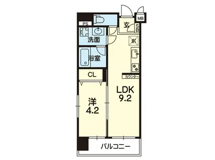 KOHEN NO.3ビル(1LDK/5階)の間取り写真