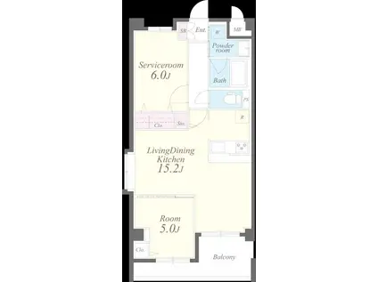 コンフォート新横浜(1SLDK/3階)の間取り写真