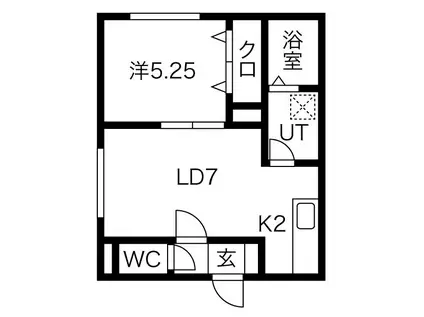 ハピネス宮の沢(1LDK/4階)の間取り写真