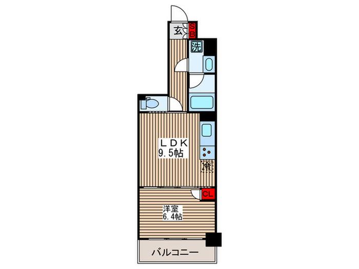 エスティメゾン豊洲レジデンス(1LDK/5階)の間取り写真