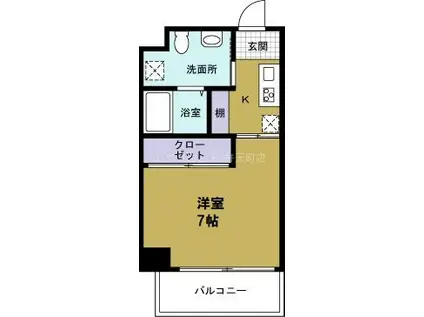 JJ COURT 市元(ワンルーム/6階)の間取り写真