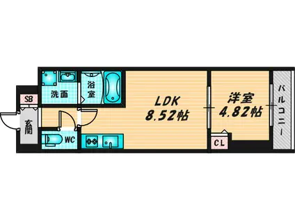 LUCK FIELD(1LDK/2階)の間取り写真
