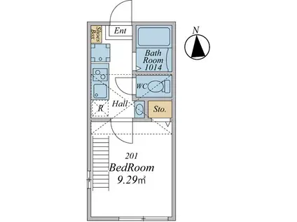 日野2丁目アパート(1K/2階)の間取り写真