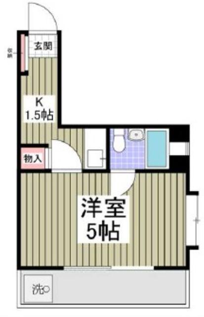清水ハイツ(1K/2階)の間取り写真