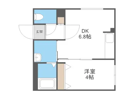 ラフィーネ発寒南III(1DK/2階)の間取り写真