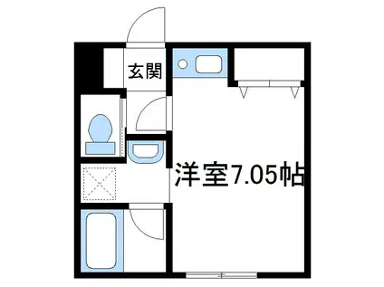 MAPLE イースト & ウエスト(ワンルーム/2階)の間取り写真