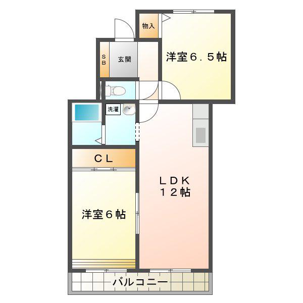 メルベーユM(2LDK/3階)の間取り写真