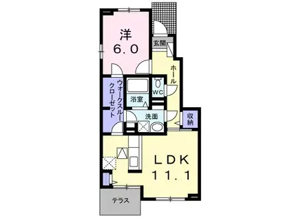 TIME I(1LDK/1階)の間取り写真