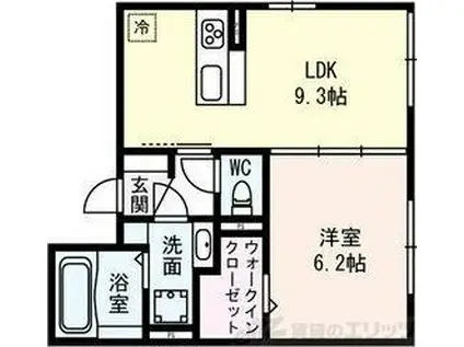 D-ROOM SMILE(1LDK/3階)の間取り写真