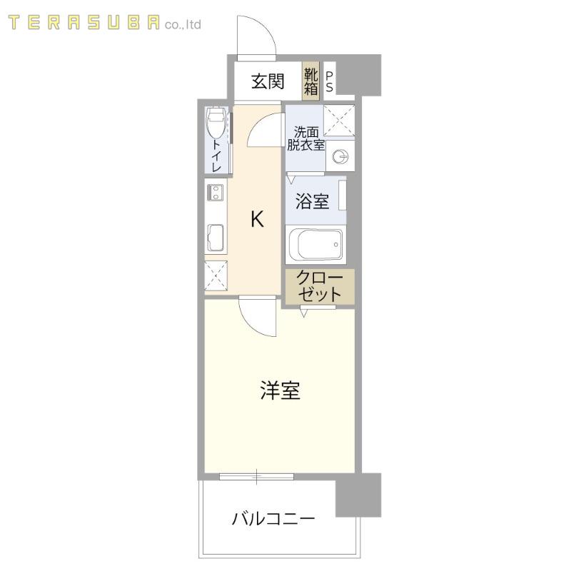 シャンス・ミカド船小路(1K/2階)の間取り写真