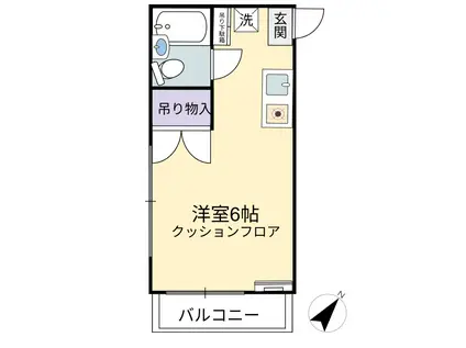 メイプルハウス(ワンルーム/1階)の間取り写真