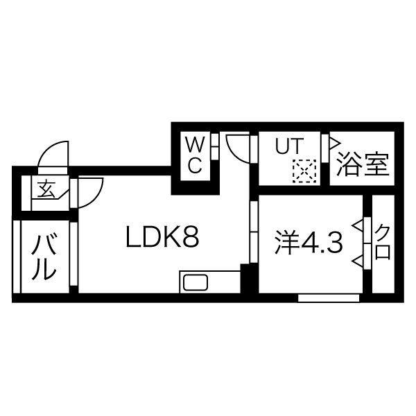 I-CUBE(1LDK/3階)の間取り写真