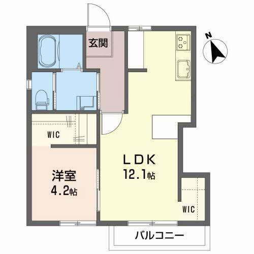 サンコートひより台C(1LDK/2階)の間取り写真