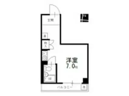 コーポR&K(ワンルーム/3階)の間取り写真