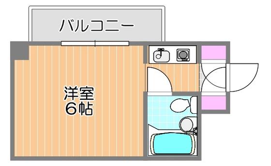 アルファ富田町(1K/6階)の間取り写真