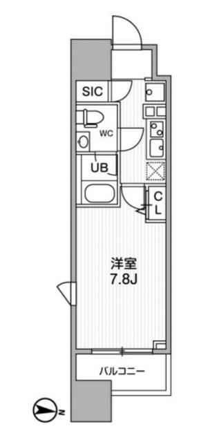 ALTERNA亀戸(1K/5階)の間取り写真