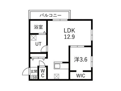 ユニオーネ豊田本町(1LDK/3階)の間取り写真