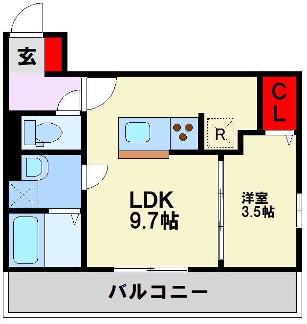  D-ROOM東浜町(1LDK/1階)の間取り写真