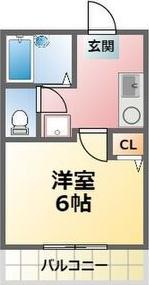 アウレリア甲子園(1K/1階)の間取り写真