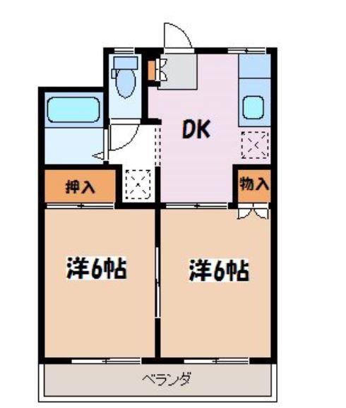 エーデルハイツ(2DK/3階)の間取り写真